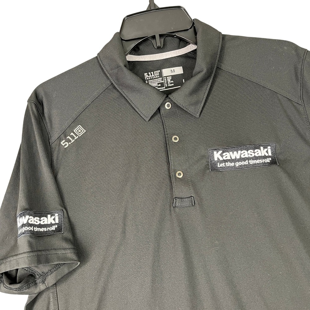 5.11 Tactical Kawasaki Polo Shirt Mens M Black Performance Short Sleeve Utility